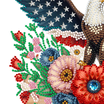 Wooden Eagle Flower Diamond Art Craft Wall Hooks Rhinestone Painting Coat Hook DIY Diamond Painting Art Hooks DIY Crafts Decor