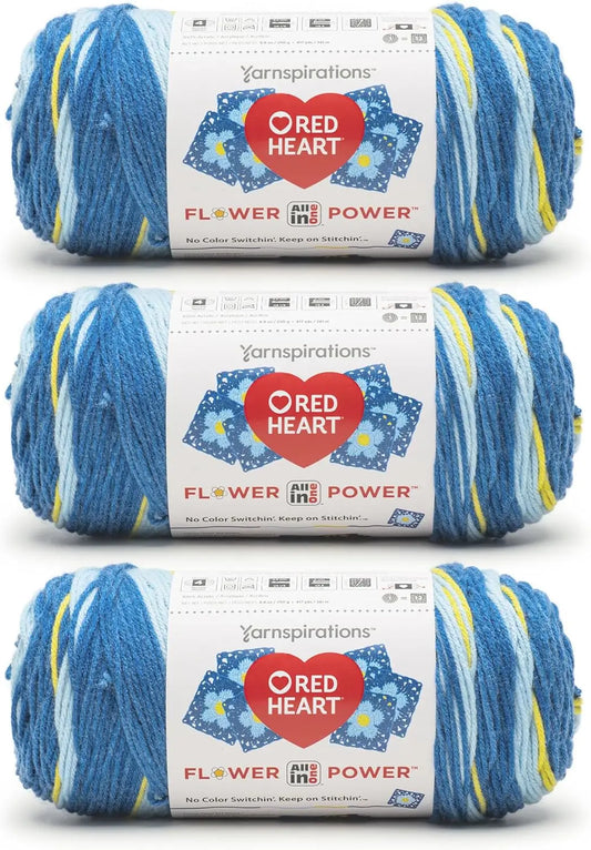 3-Pack Acrylic Yarn for Knitting & Crochet, 250g Each, Medium Weight, 440 Yards