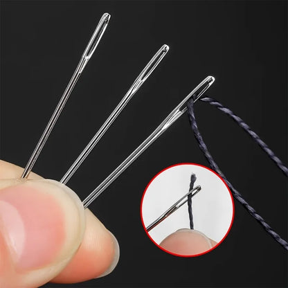 A set of 15 big-eyed sewing needles, for home hand sewing and quilting for the elderly