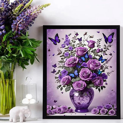 Floral Butterfly Diamond Painting Kit for Adults Beginners,  12x16 Inch