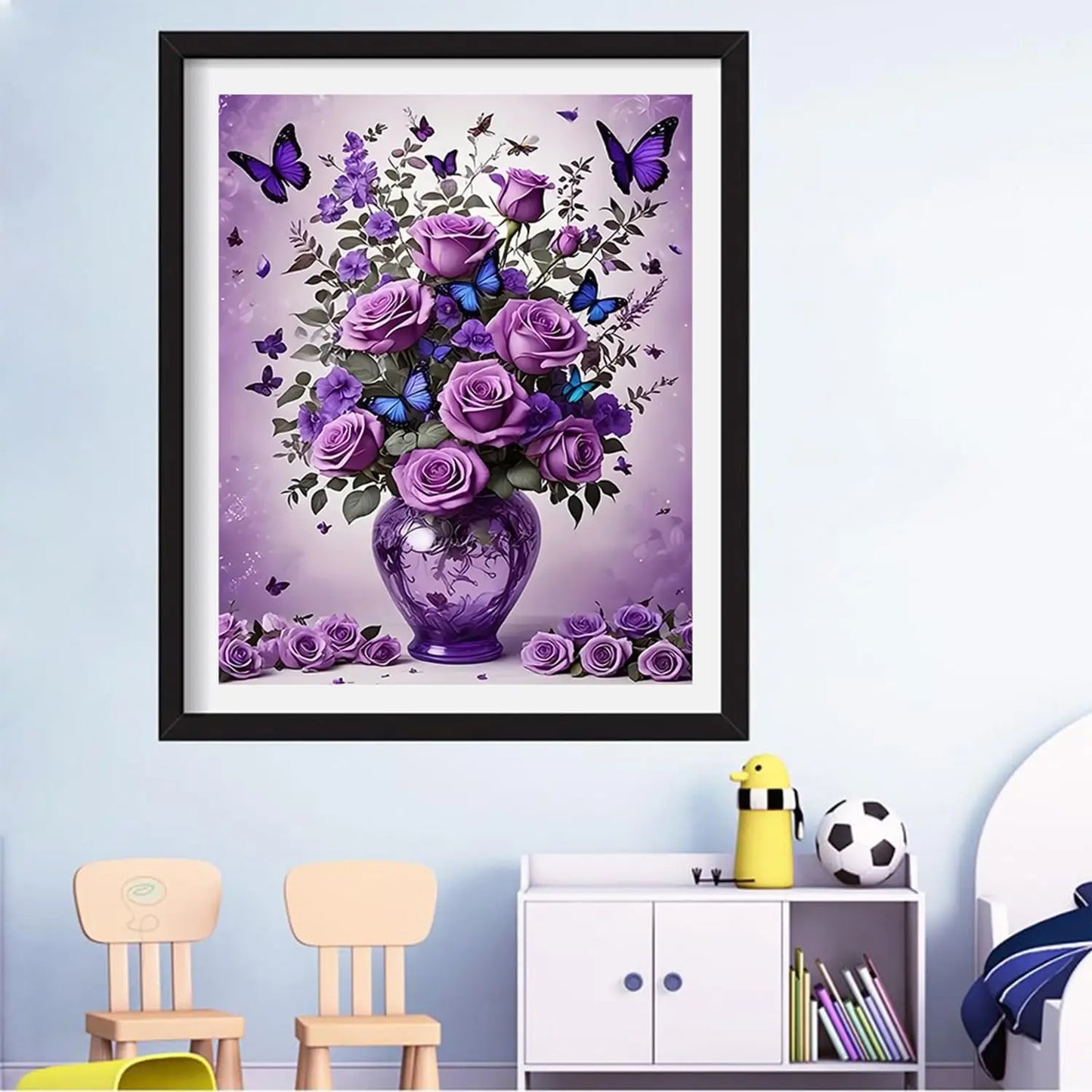 Floral Butterfly Diamond Painting Kit for Adults Beginners,  12x16 Inch