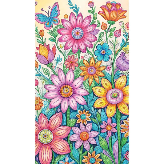 40x70cm Flower 5D DIY Special Shape Crystal Partial Diamond Painting Kit Decor