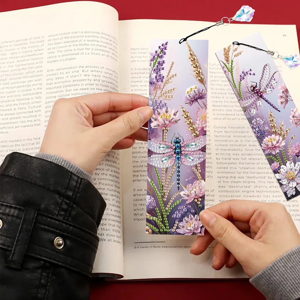 4Pcs Special Shape Book Dinosaur DIY Bookmarks Diamond Painting Kits Diamond Painting Bookmark Making Kit for Adults Beginners
