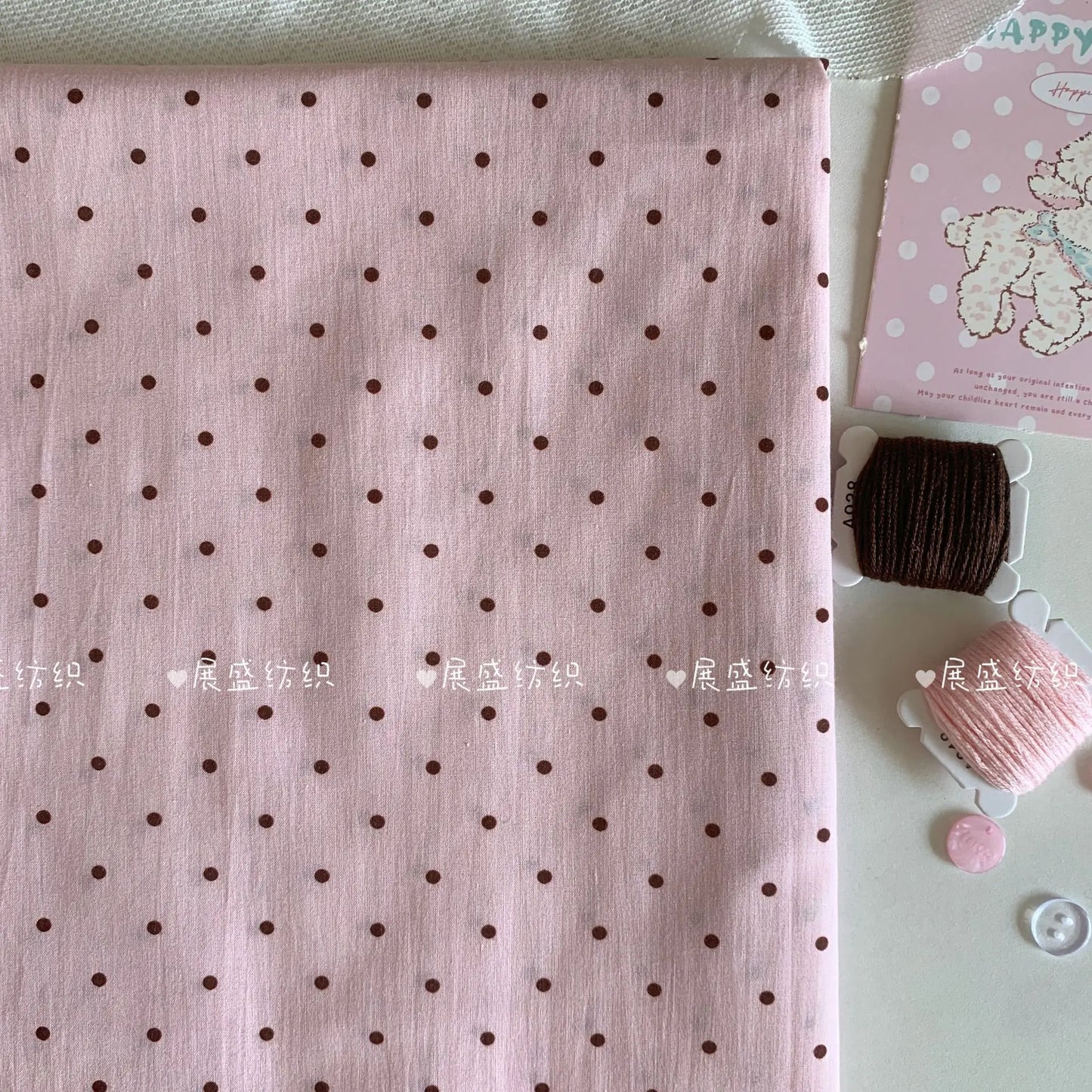 140x50cm  60s Small Dots Classic Polka Dot Printed Fabric