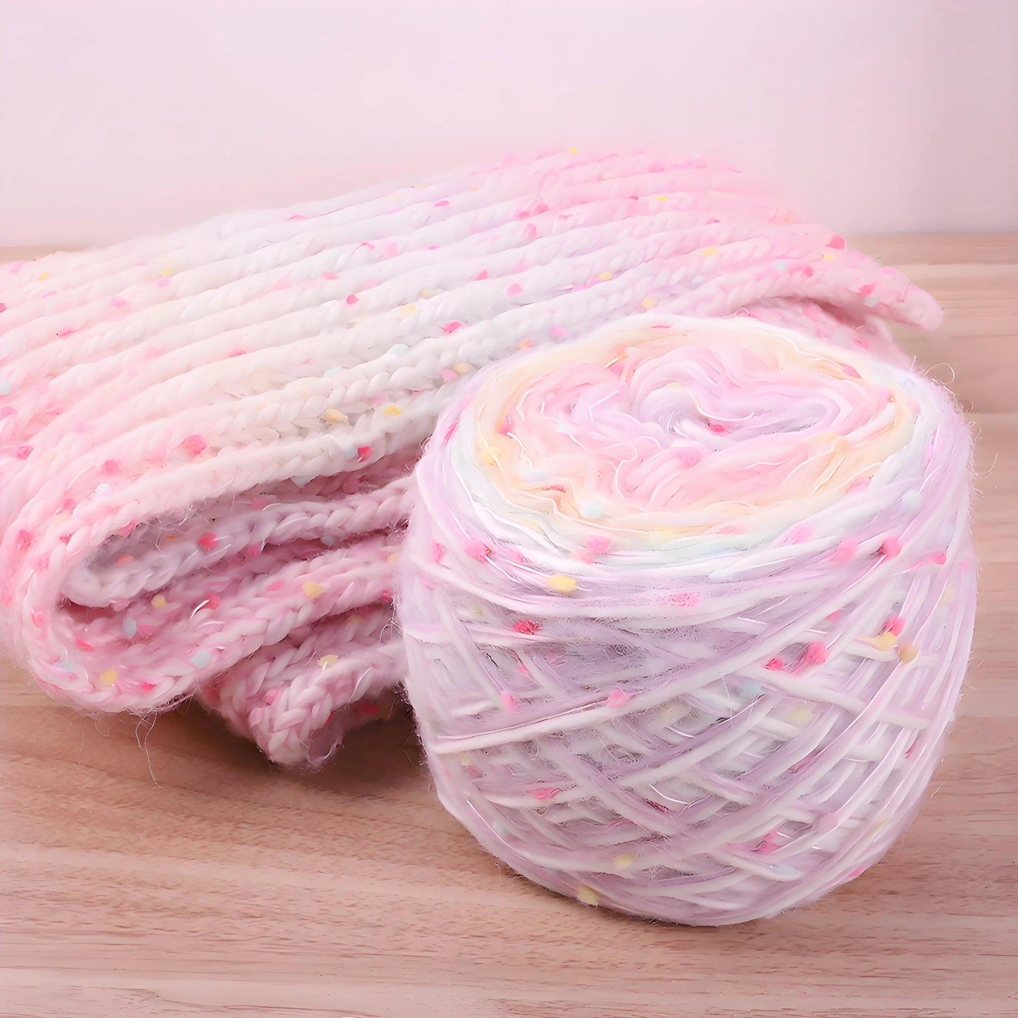 145g couple scarf yarn color dot bean gradient long dyeing hand woven men's and women's fashionable scarf hat yarn ball