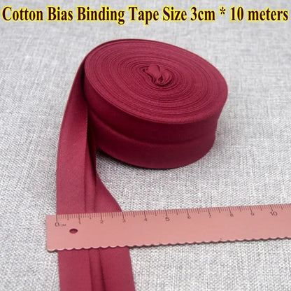 30mm x 10m Cotton Bias Binding Tape DIY Handmade Sewing for Children's clothing quilts tablecloth edge strip