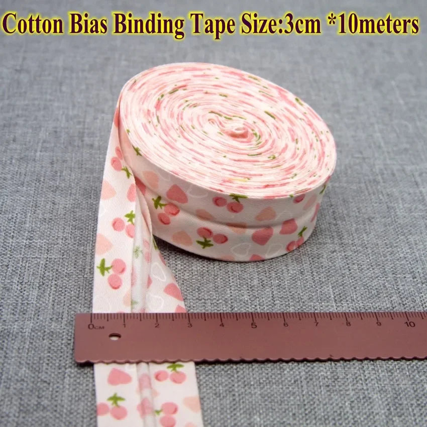 30mm x 10m Cotton Bias Binding Tape DIY Handmade Sewing for Children's clothing quilts tablecloth edge strip