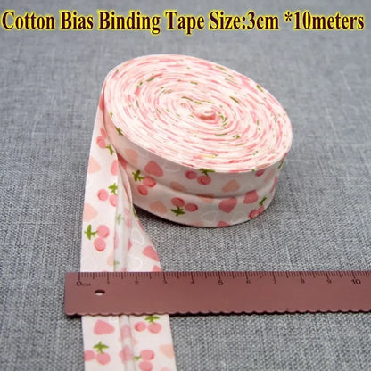 30mm x 10m Cotton Bias Binding Tape DIY Handmade Sewing for Children's clothing quilts tablecloth edge strip