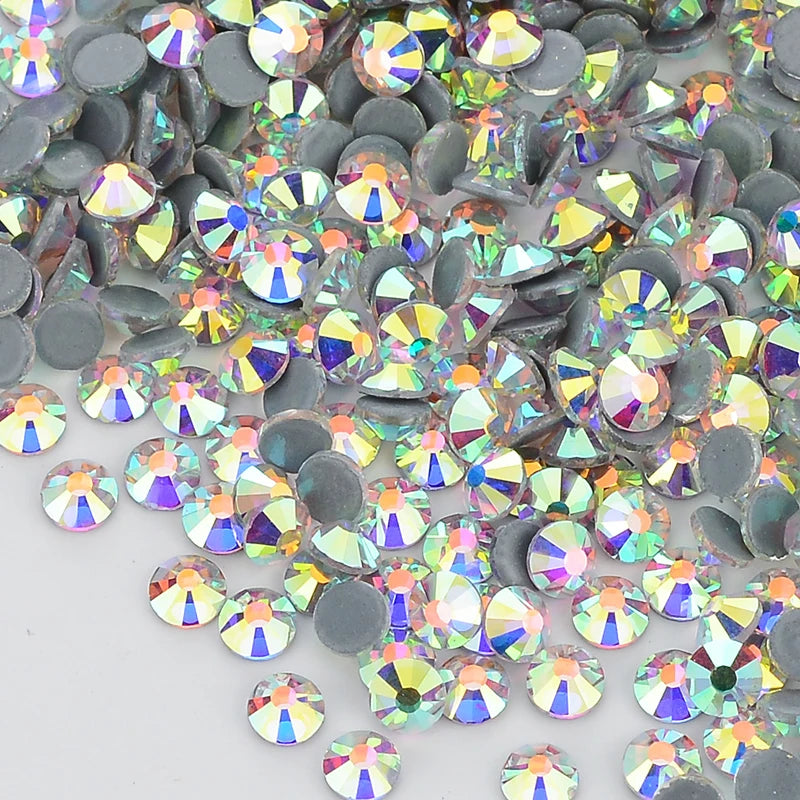 QIIY SS6-SS20 1440Pcs Top Glass Crystal Hotfix Rhinestones Flatback Glitter Stones