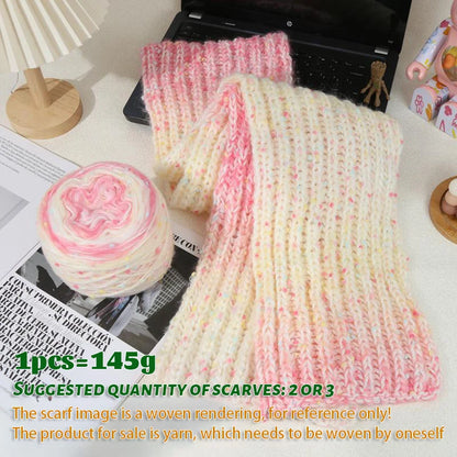 145g couple scarf yarn color dot bean gradient long dyeing hand woven men's and women's fashionable scarf hat yarn ball