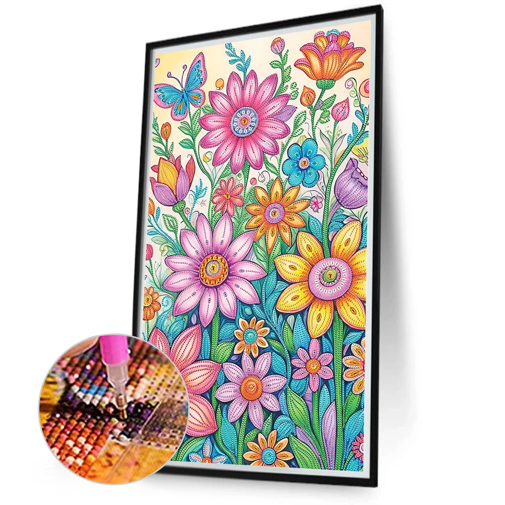 40x70cm Flower 5D DIY Special Shape Crystal Partial Diamond Painting Kit Decor
