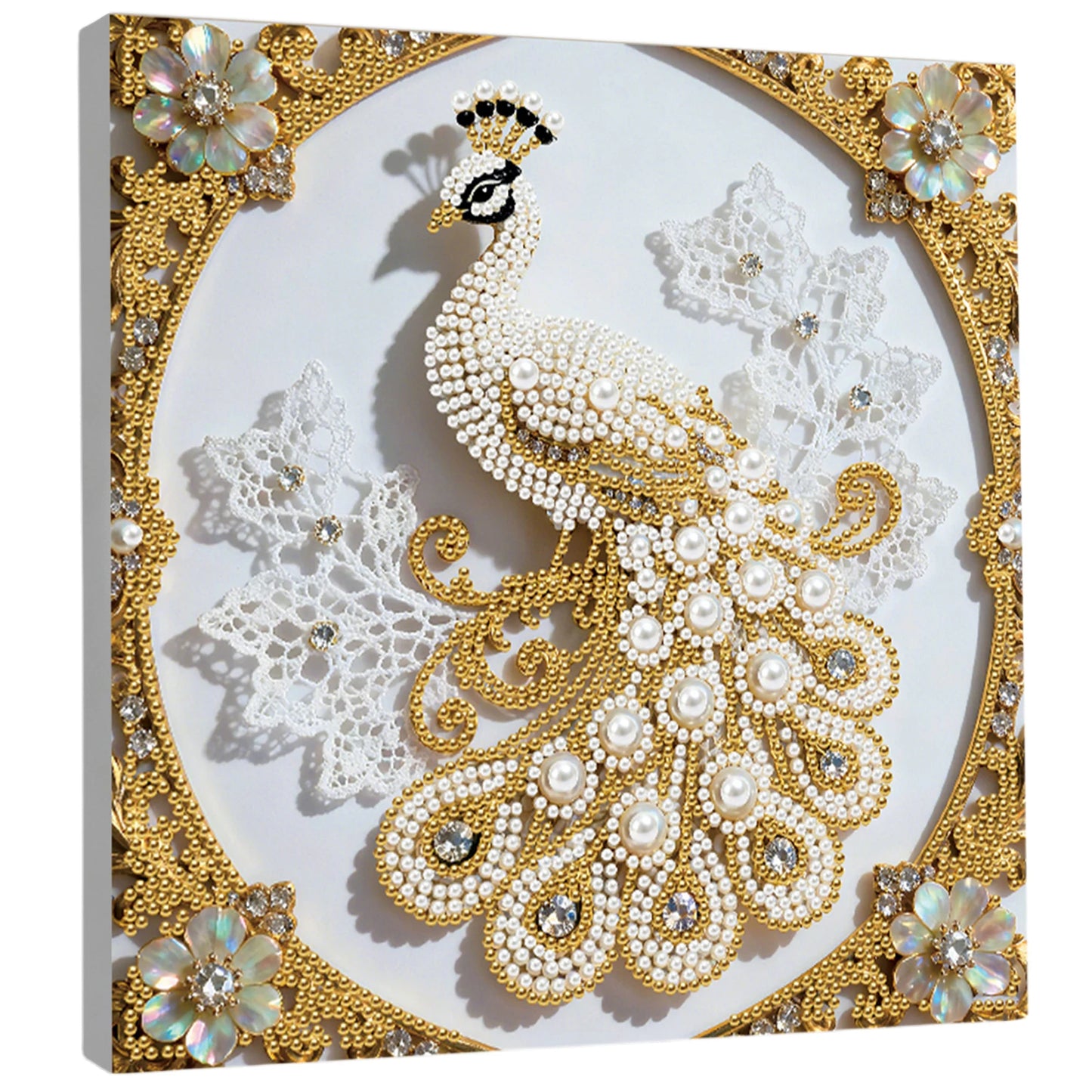Peacock DIY Pearl Diamond Art Kit for Adults Home Decor 25x25cm With Frame