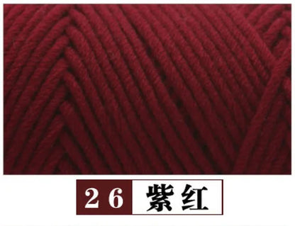 100g Pure Colour Lover Yarn Soft Milk Cotton Yarn Woolen Yarn 8 ply Thread for Knitting Scarf Wool Handmade DIY Scarves Gift