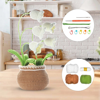 Potted Plant Crochet Kit DIY Crochet Starter Kit with Step-by-Step Video Tutorials Knitting Crocheting Kit for Adults
