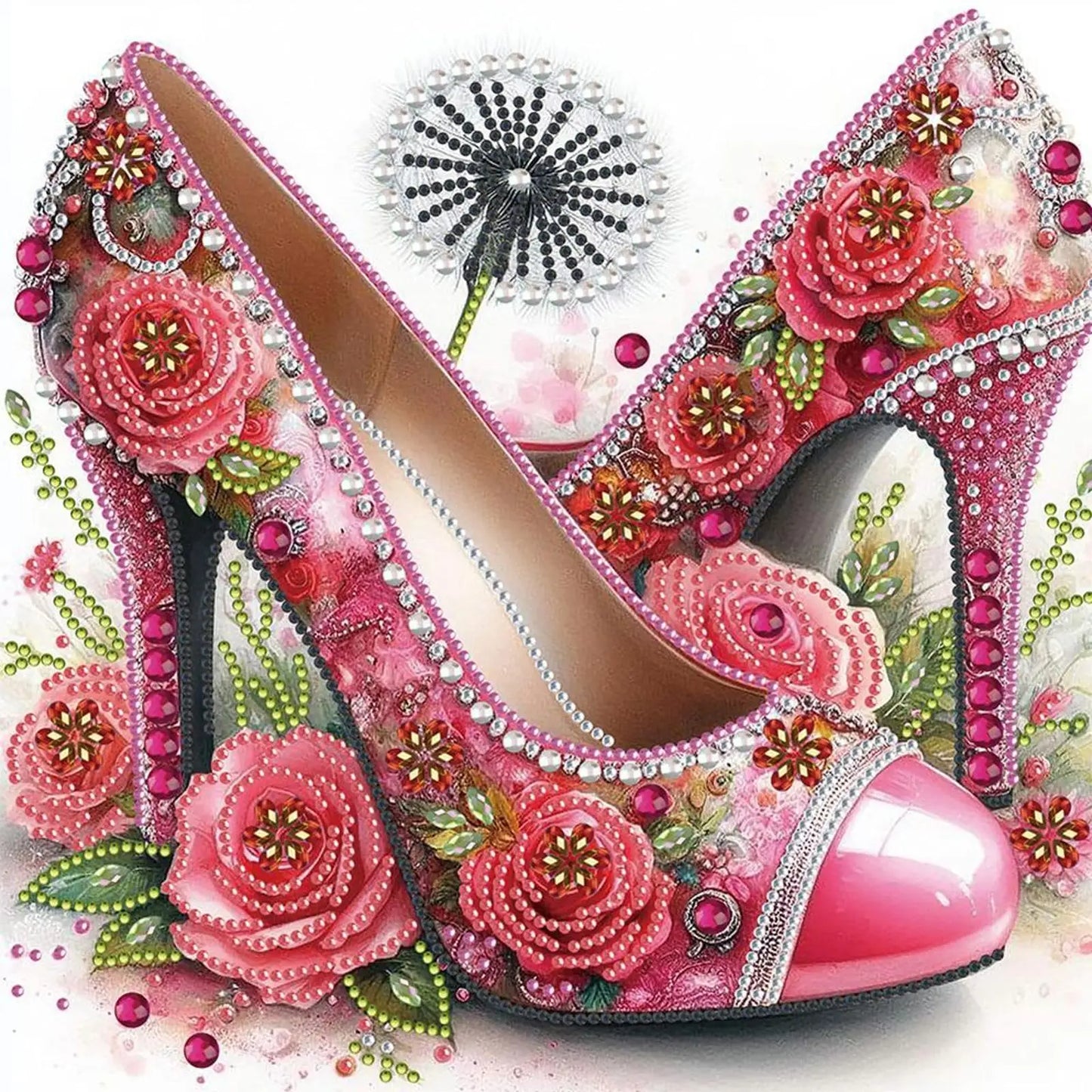4PCS High Heel Special Shaped 5D DIY Partial Drill Diamond Art Kit for Adults