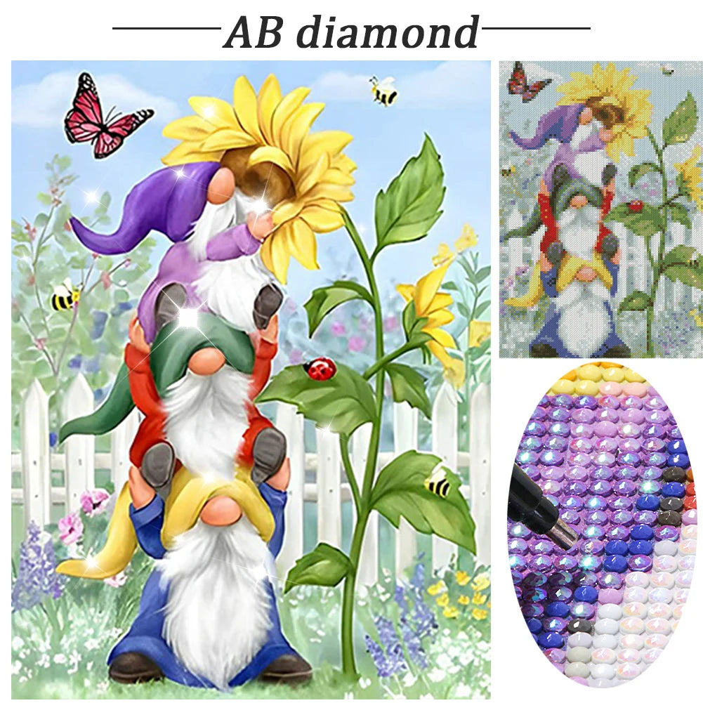 5D DIY Full Round Drill Partial AB Diamond Painting Blue Crystal Peacock 45x60cm