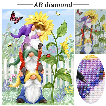 5D DIY Full Round Drill Partial AB Diamond Painting Blue Crystal Peacock 45x60cm