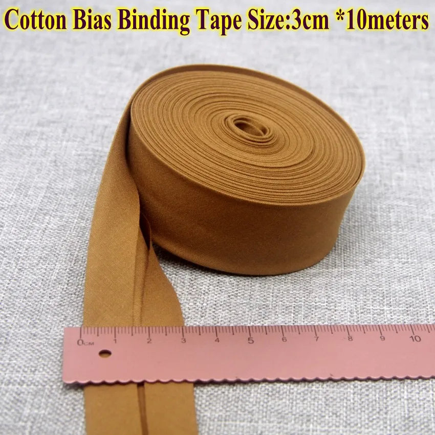 30mm x 10m Cotton Bias Binding Tape DIY Handmade Sewing for Children's clothing quilts tablecloth edge strip