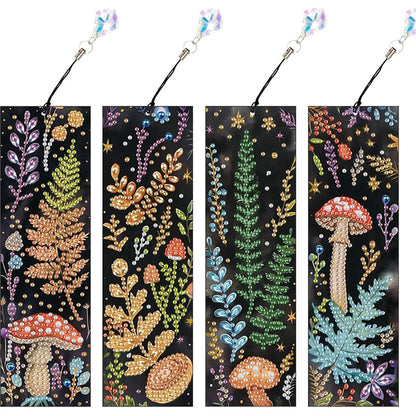 4Pcs Special Shape Book Dinosaur DIY Bookmarks Diamond Painting Kits Diamond Painting Bookmark Making Kit for Adults Beginners