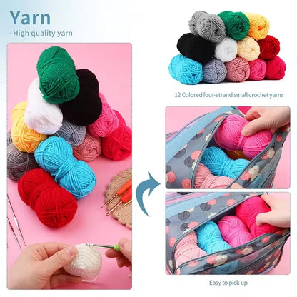 Knitting Crochet Hook Set Home Use Sewing Tool DIY Craft Crochet Knit Markers Needles Tools Weaving Accessories With Bag