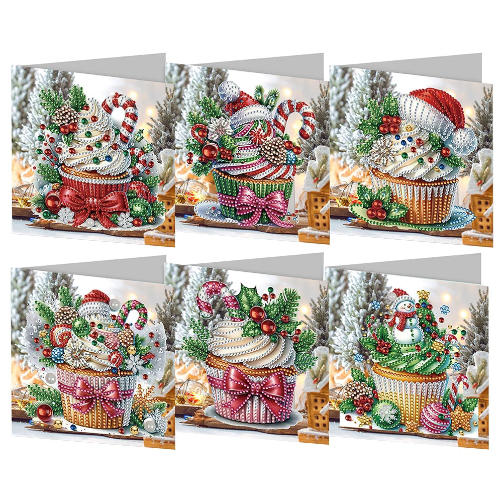 6/12pc DIY Diamond Painting Kits Greeting Card
