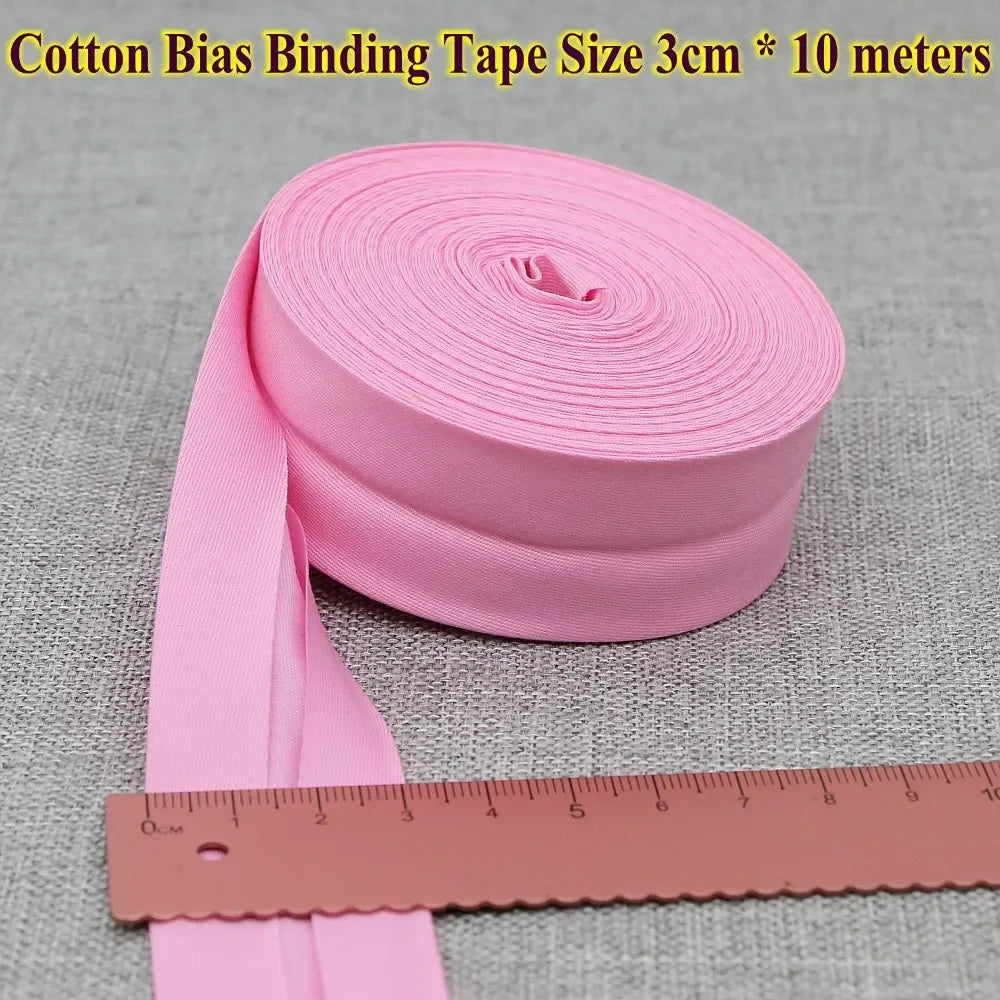30mm x 10m Cotton Bias Binding Tape DIY Handmade Sewing for Children's clothing quilts tablecloth edge strip