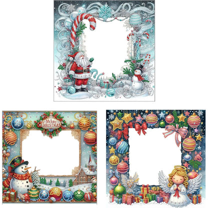 2D Flat DIY Xmas Diamond Decoration Photo Frame Diamond Art Kits Interesting Crystal Photo Frame Partial Drill for Home Decor