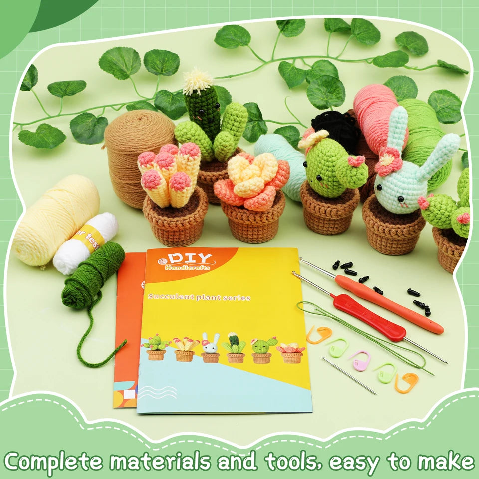 Crochet Material Package Kit for Beginners with Step-by-Step Video Tutorial and Instructions Complete Crochet Supplies Set