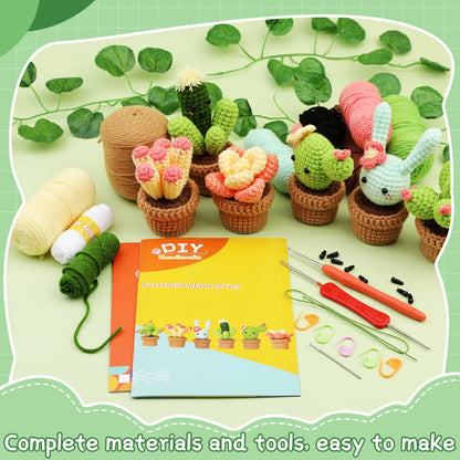 Crochet Material Package Kit for Beginners with Step-by-Step Video Tutorial and Instructions Complete Crochet Supplies Set