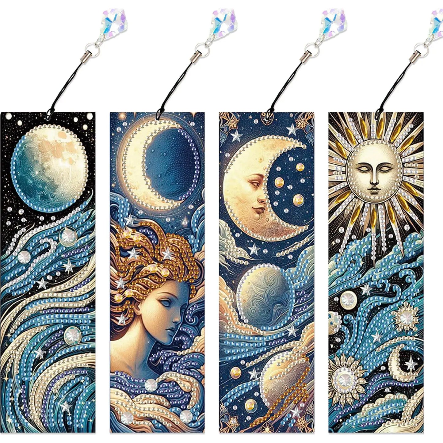 4Pcs Special Shape Book Dinosaur DIY Bookmarks Diamond Painting Kits Diamond Painting Bookmark Making Kit for Adults Beginners