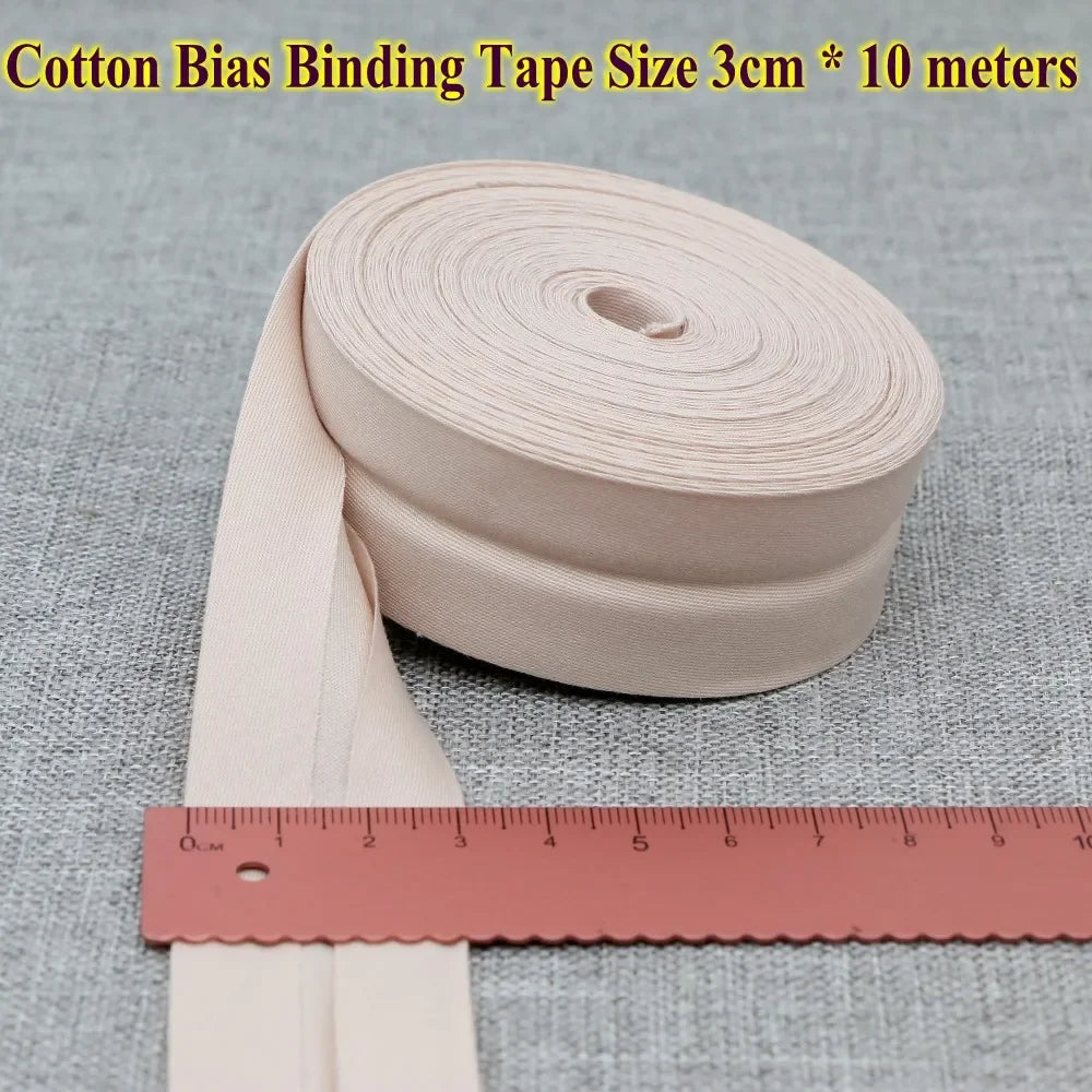 30mm x 10m Cotton Bias Binding Tape DIY Handmade Sewing for Children's clothing quilts tablecloth edge strip