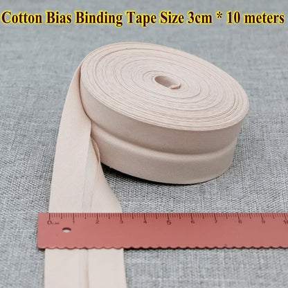 30mm x 10m Cotton Bias Binding Tape DIY Handmade Sewing for Children's clothing quilts tablecloth edge strip