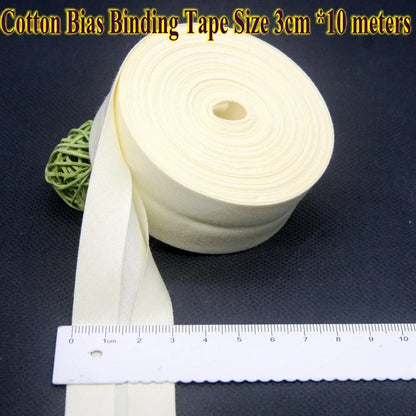 30mm x 10m Cotton Bias Binding Tape DIY Handmade Sewing for Children's clothing quilts tablecloth edge strip