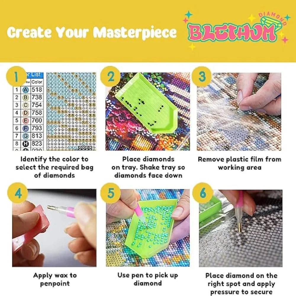5D DIY Animal Butterfly Diamond Painting Kit Mosaic Flower Full Round Drill Painting Home Decor Art Gift Rhinestone Pictures