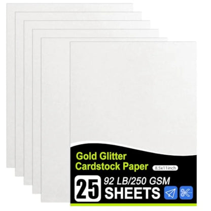 Glitter Cardstock 25 Sheets White Cardstock for Cricut Crafts