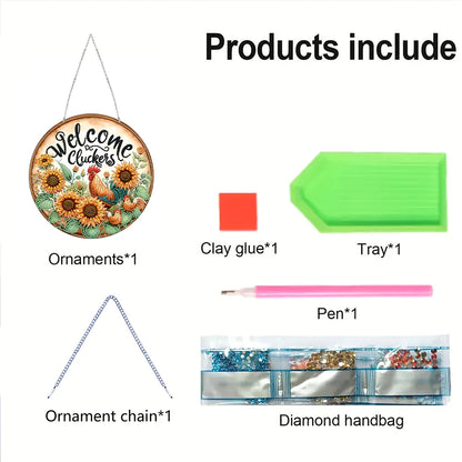 Acrylic Diamond Painting Home Decor 5D DIY Diamond Painting Dots Pendant Rhinestone Diamond Art Window Pendants for Window Decor