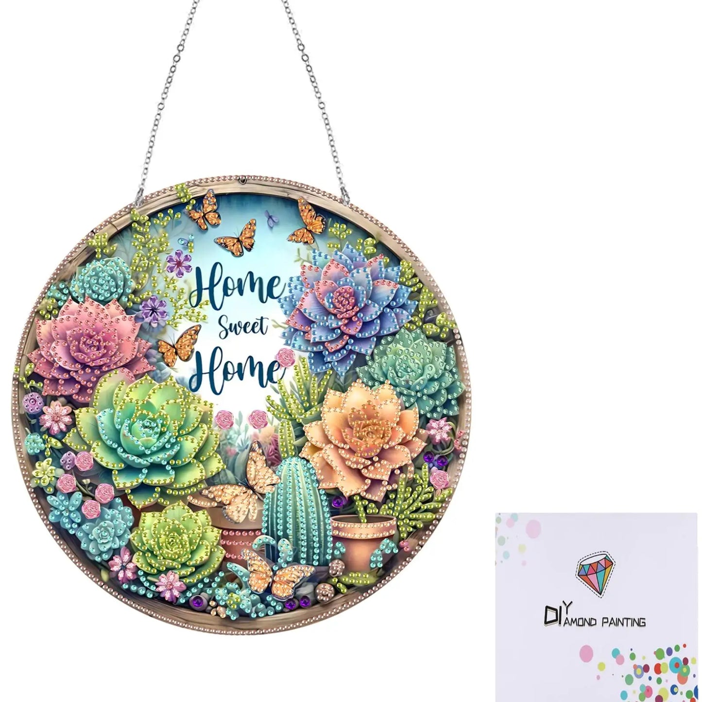 Acrylic Diamond Painting Home Decor 5D DIY Diamond Painting Dots Pendant Rhinestone Diamond Art Window Pendants for Window Decor