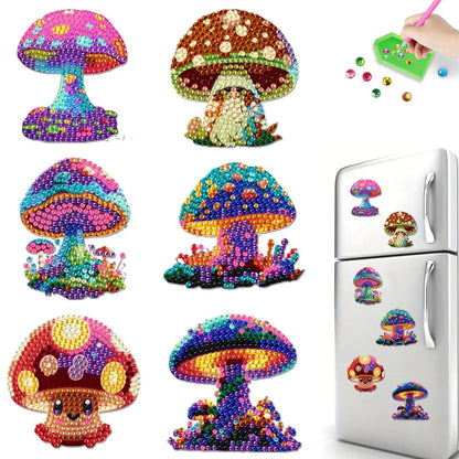 6Pcs Diamond Painting Kits DIY Diamond Art Refrigerator Magnets Diamond Art Magnets DIY Art Crafts for Adults Beginners