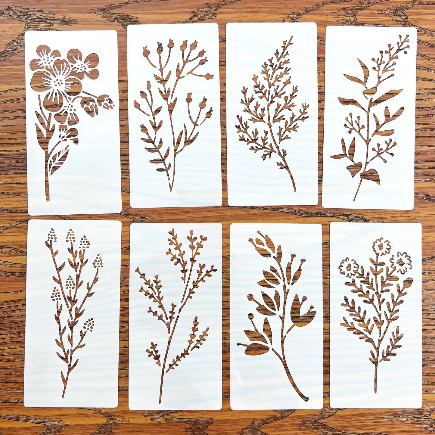 18 Pcs DIY Flower Painting Stencils, Reusable Plastic Templates for Wood, Fabric, Paper - Spray Paint & Graffiti Craft Supplie