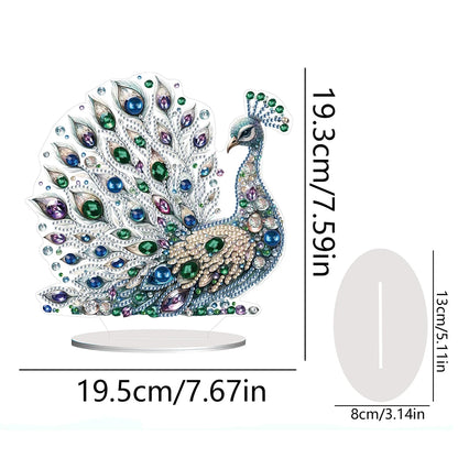 1 Piece DIY Peacock Diamond Art Table to Decorate Adult Single