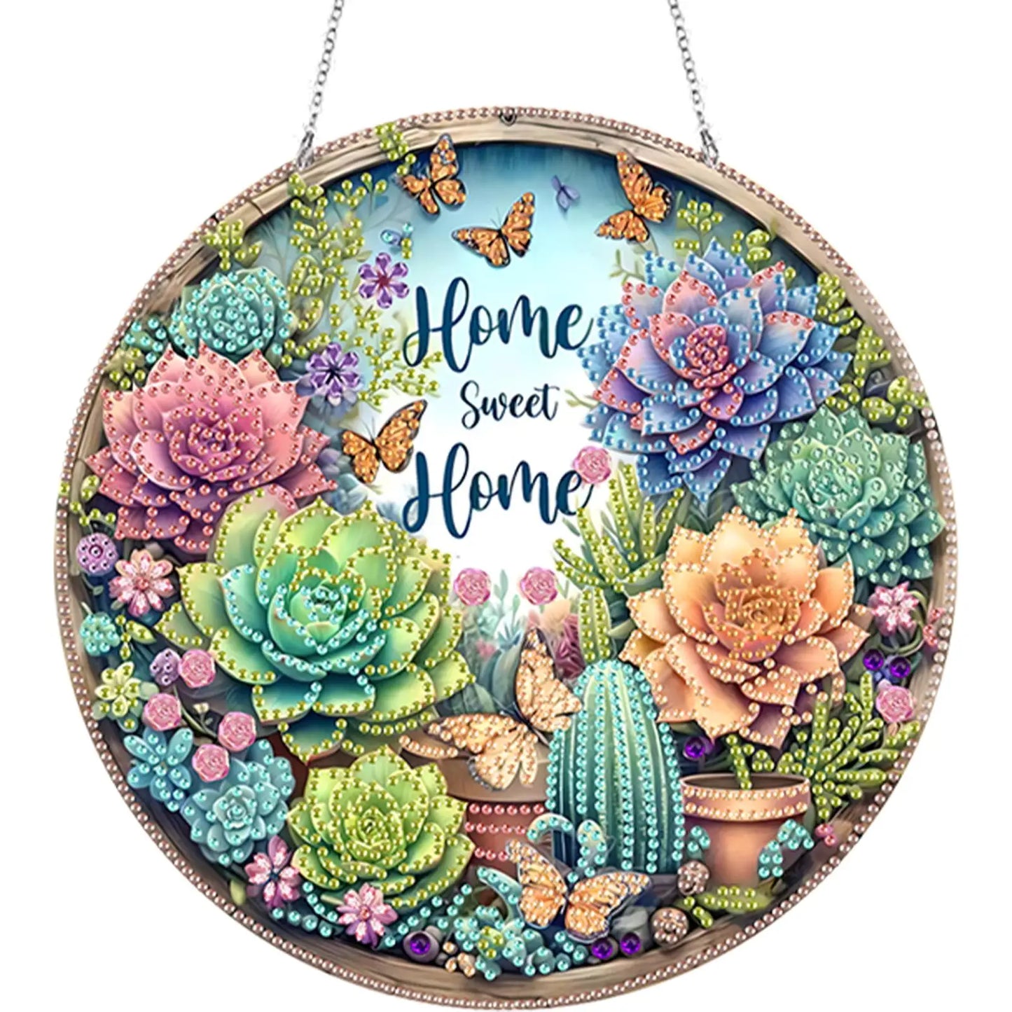 Acrylic Diamond Painting Home Decor 5D DIY Diamond Painting Dots Pendant Rhinestone Diamond Art Window Pendants for Window Decor