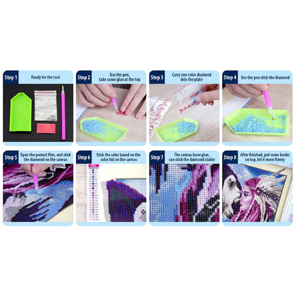 5D DIY Full Round Drill Diamond Painting Book Kit Home Decor Art Craft 50x85cm