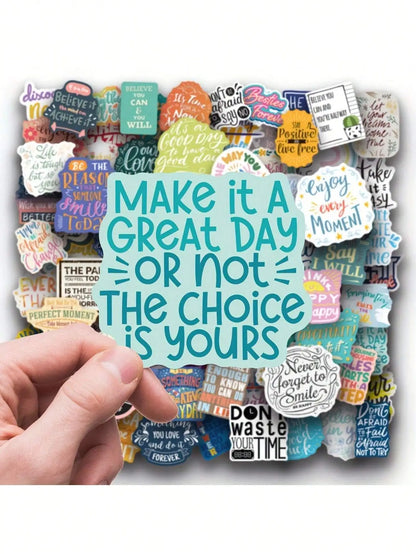 50/100Pcs Motivational Vinyl Stickers Pack f