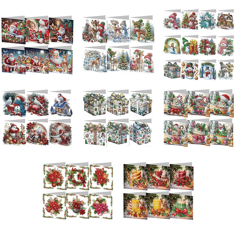 6/12pc DIY Diamond Painting Kits Greeting Card