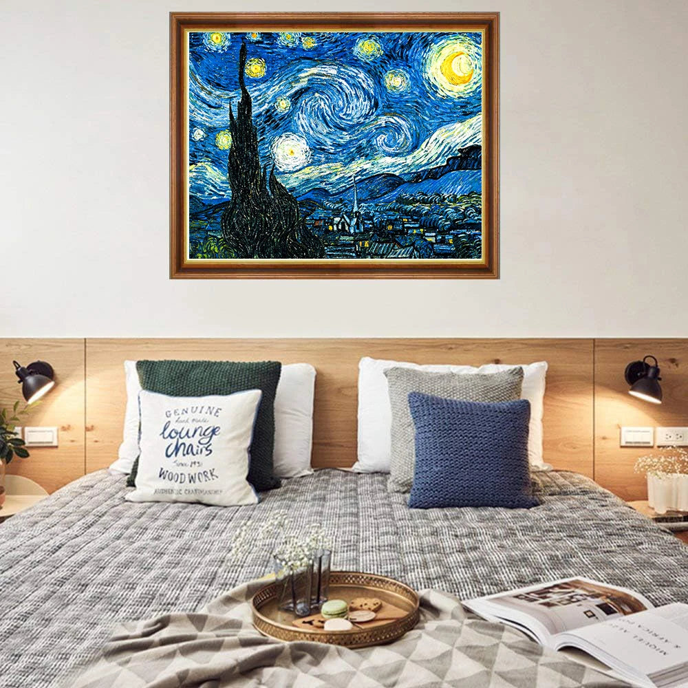 Full Drill 5D Diamond Painting 12X16 inch, Paint by Number Kits Starry Night Diamond Painting Kits for Home Wall Decor