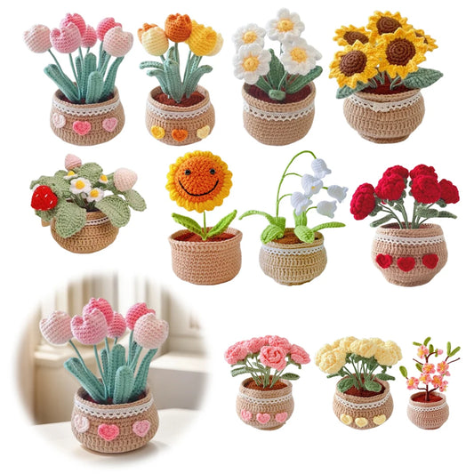 Crochet Kit DIY Tulip Flowers Plant Potted Crochet