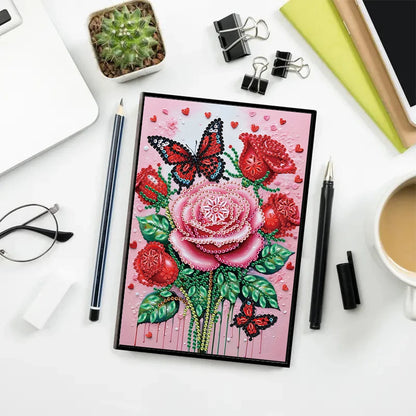 50-Page A5 Size Flower Animal Diamond Painting Diary Book
