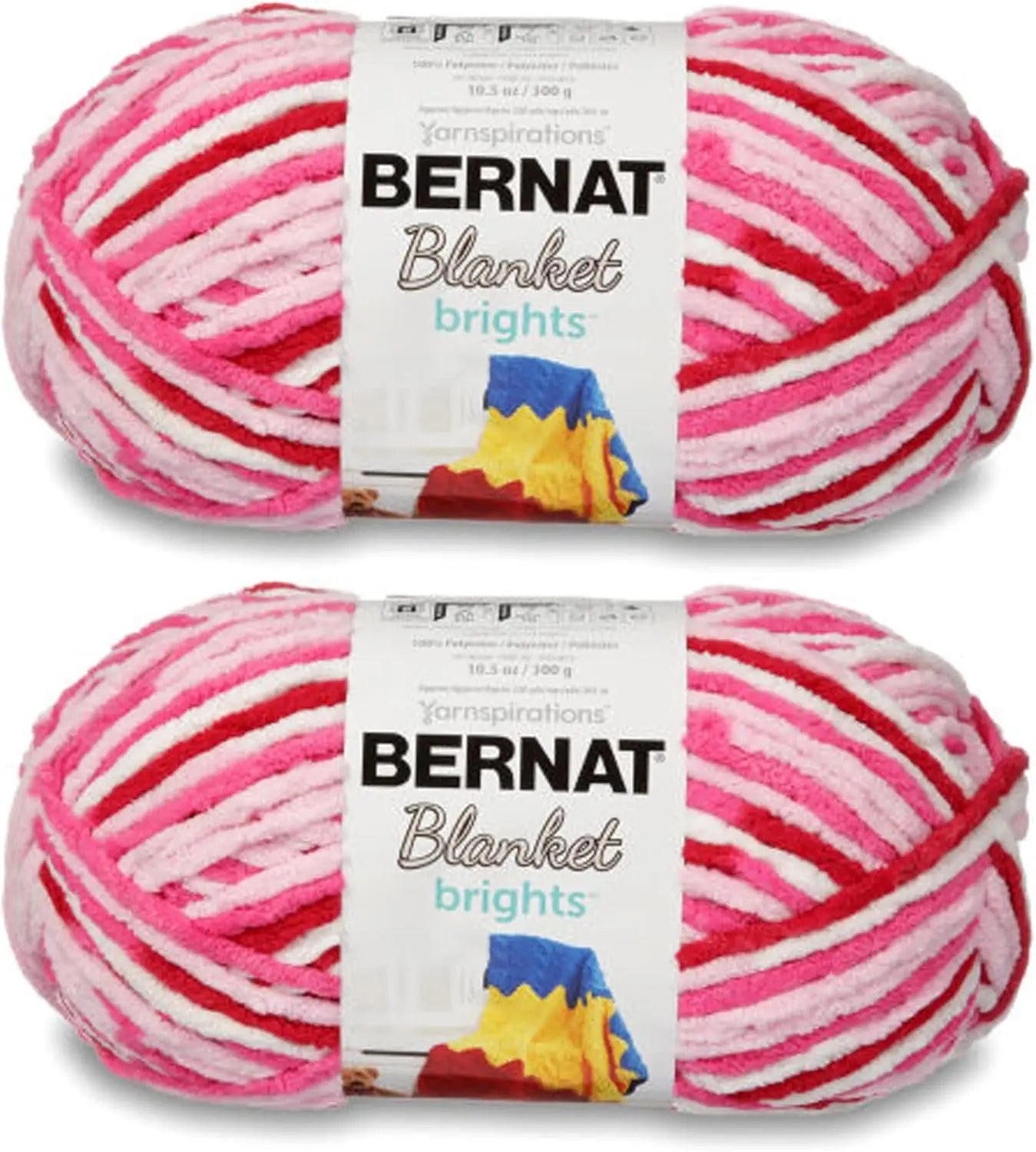 Super Bulky Polyester Yarn, 2-Pack of 300g Each, Ideal for Knitting and Crochet Projects