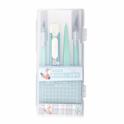 5pcs/Set DIY Scrapbook Tool Set Tweezers Pens Non-Slip Mats Art Cutting Tools Kit Paper Crafting Carving Craft Paper Pen