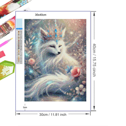 5D DIY Diamond Painting Cross Stitch Animal Fox The Crown Diamond Mosaic Embroidery  Kit Full Crystal Art Handmade Gift